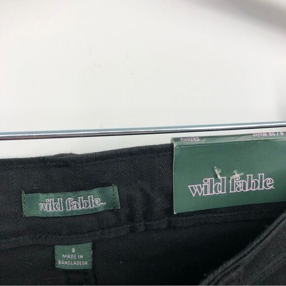 🆕 Wild Fable Black Highest Rise Skinny Jeans Destructed Size 8 NWT - Picture 9 of 12